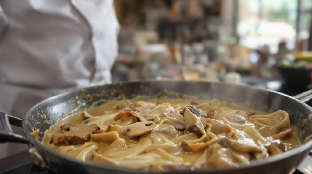 Bœuf Stroganoff recette: sauce crème champignons paprika 3 Boeuf stroganoff recette