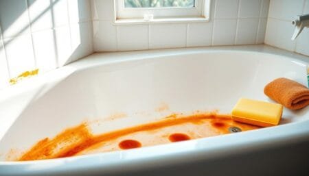 rouille dans la baignoire